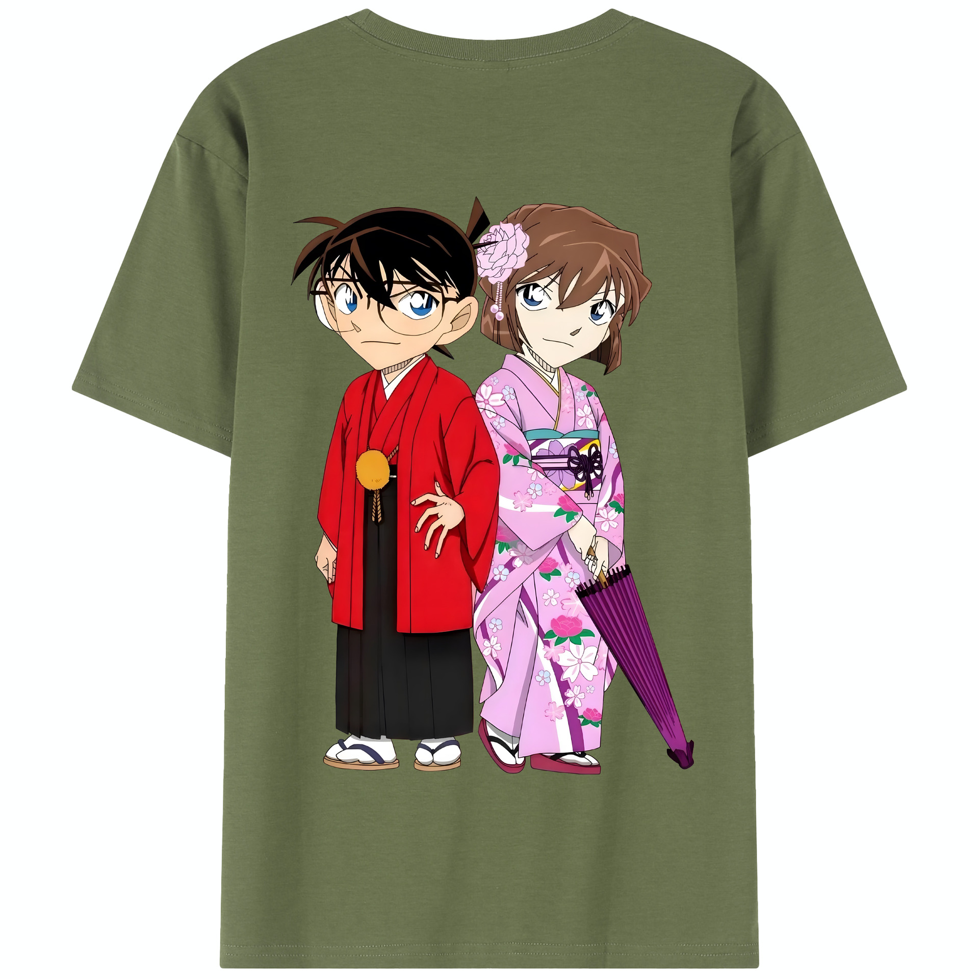 （画像用） 名探偵コナン 江戸川 コナン Detective Conan Conan Edogawa 綿100％半袖Tシャツ（背面プリント）